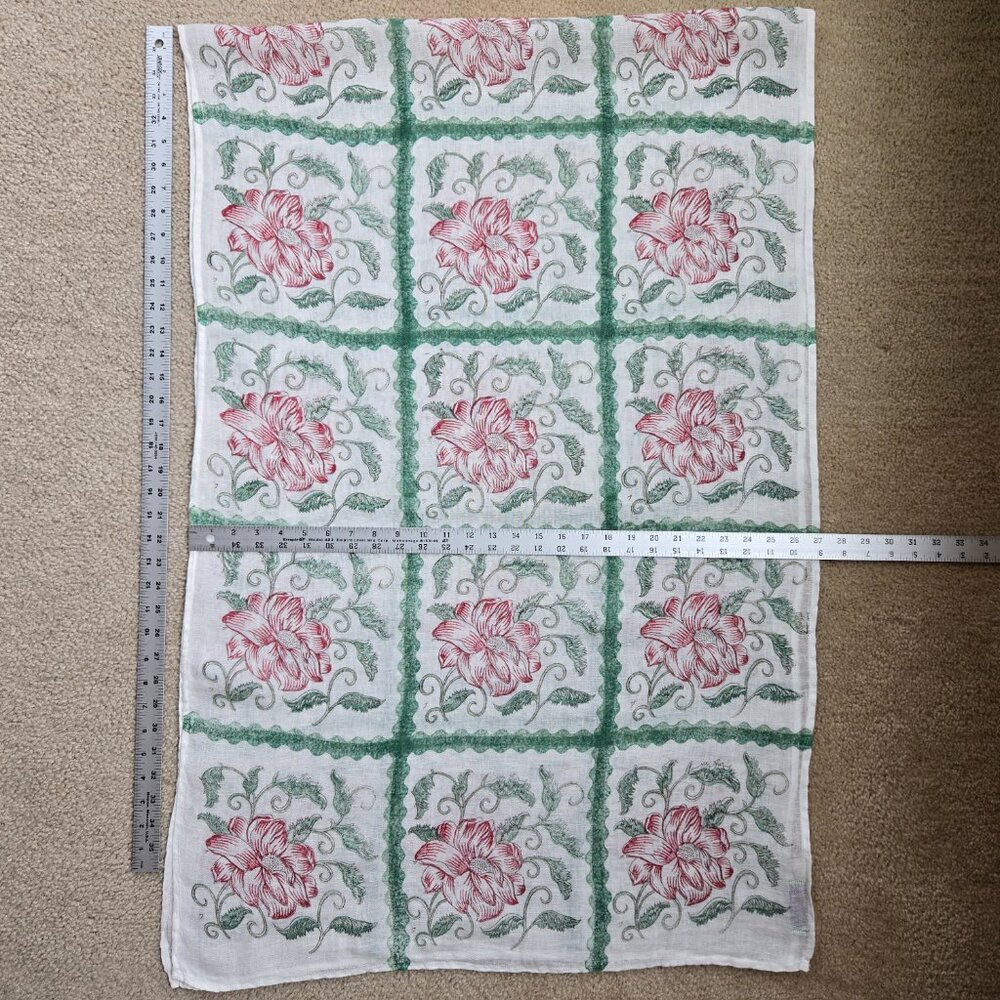 100% Linen Scarf Flowers Floral Austria Fair Trade Sekyra Handdruck - Picture 6 of 6